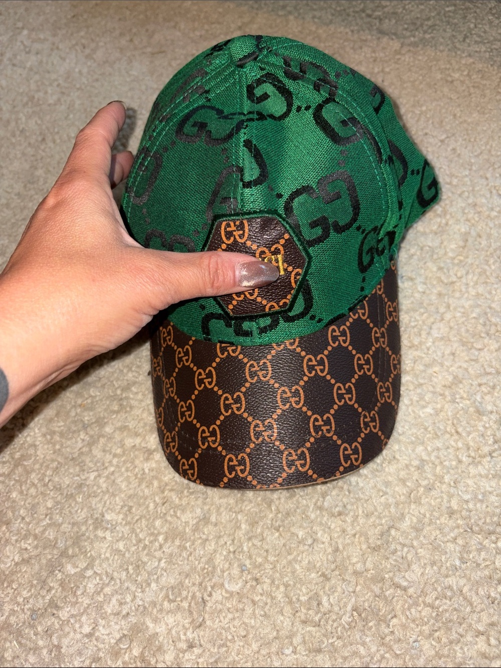 Green and Brown Monogram Baseball Cap Fashion Inspired